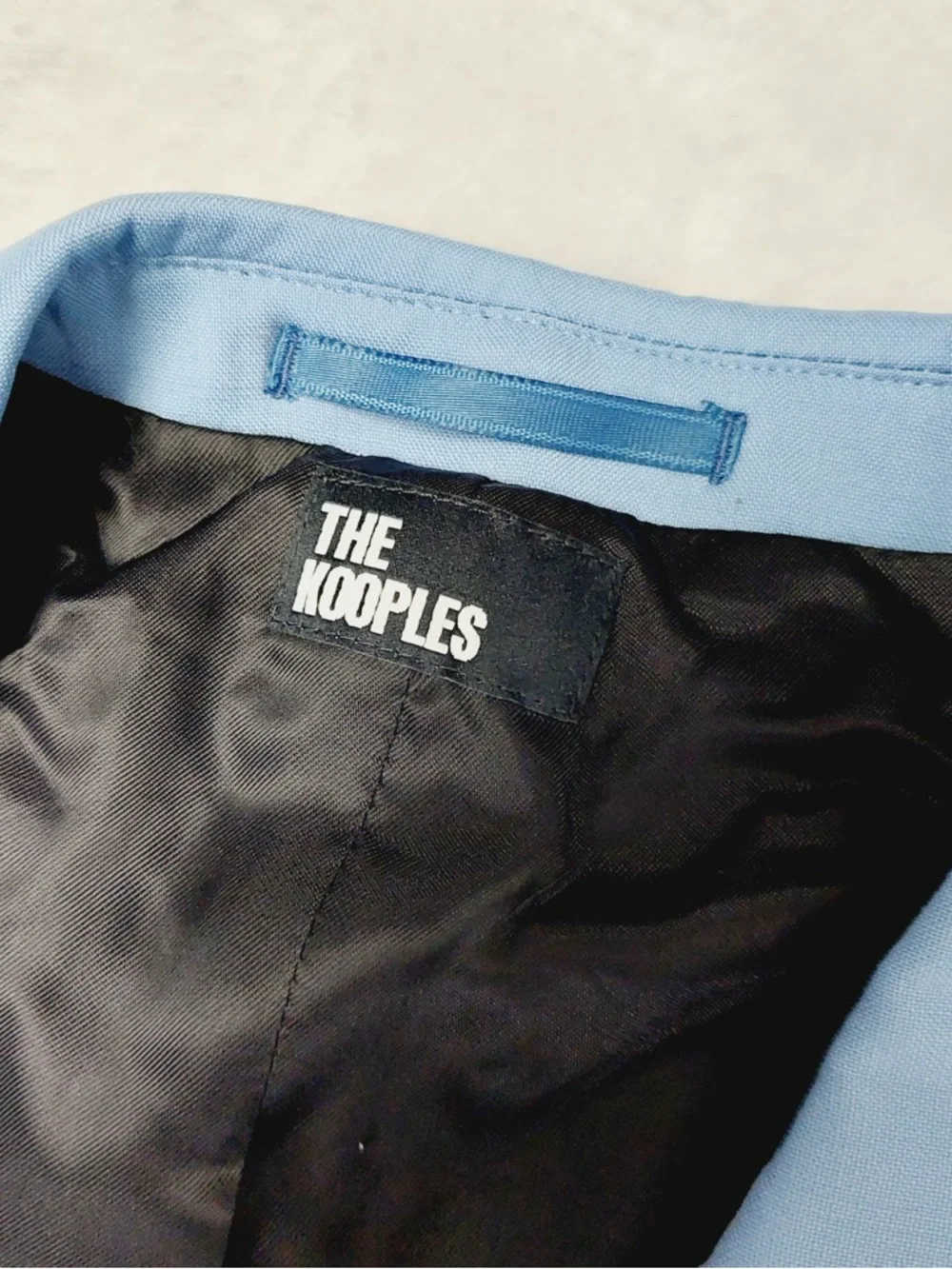 NWT The Kooples Blazer Mens 48 Light Blue Wool Slim Fit Tailored Preppy P5073